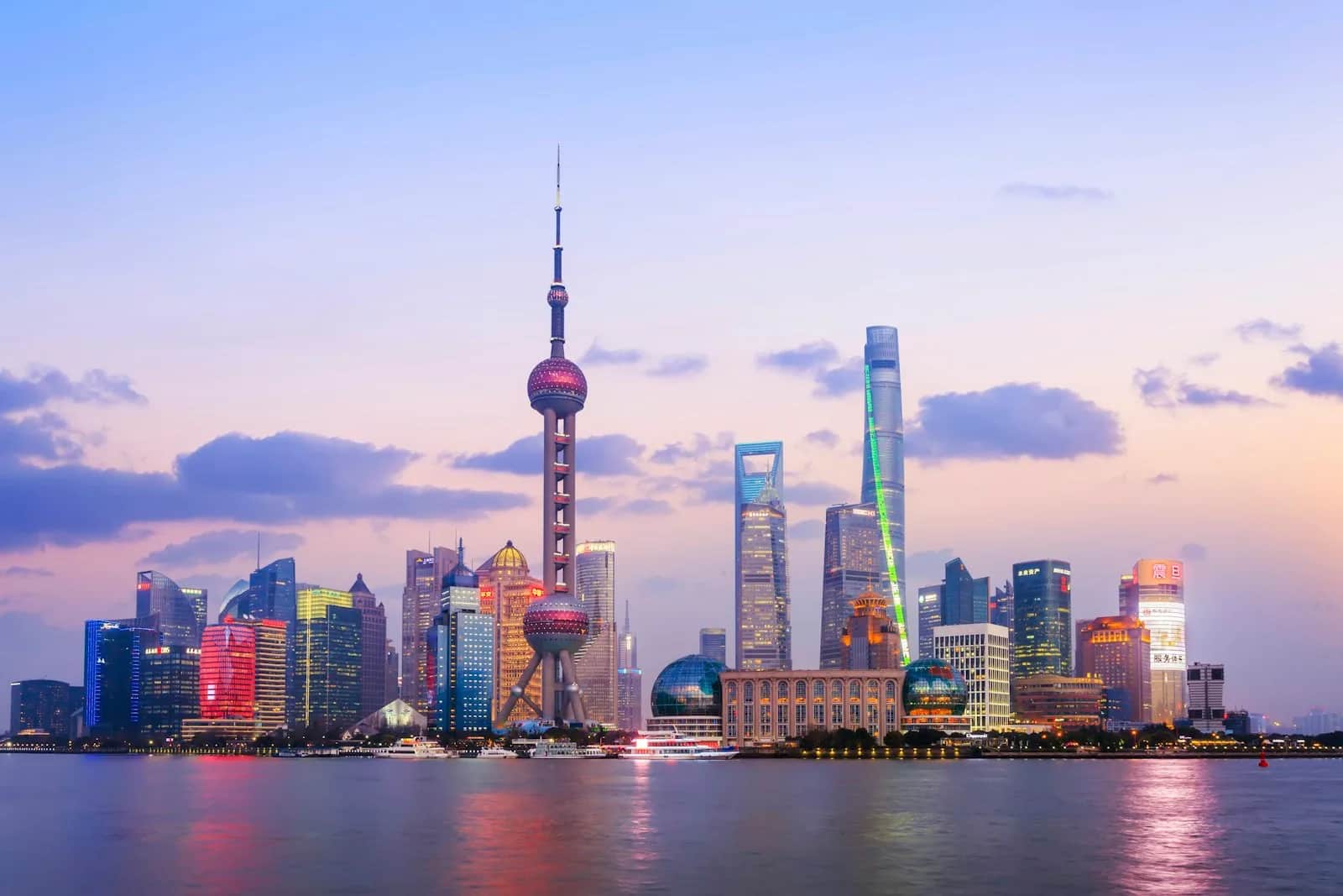 Shanghai China Uitzicht van de Bund Pudong
